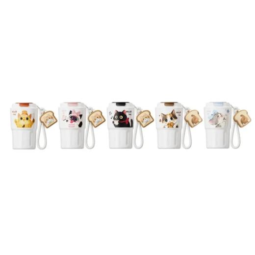 【超市】迪乐贝尔猫咖保温杯340ML 1个 蓝/咖/粉/棕/黑（颜色备注） 商品图0