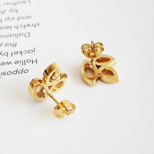 【95新】Harry Winston海瑞温斯顿EADYPO1MLC18K黄金满钻Lily Cluster叶子耳钉尺寸约12.9*13.2mm女士 031225NJT02 商品图5