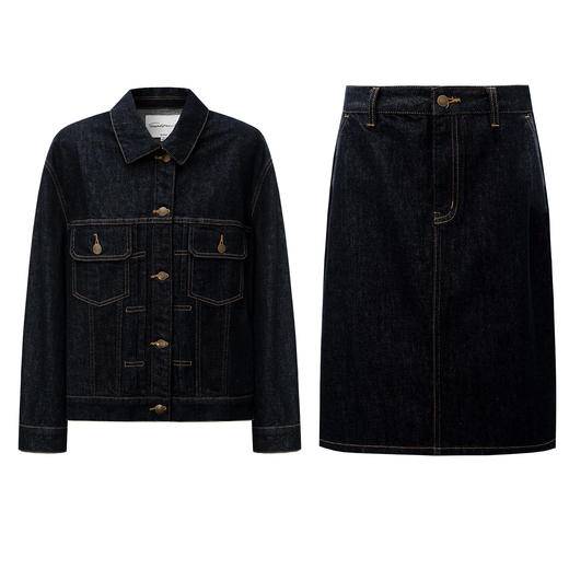 SELFWHO棉混纺复古洗水原色牛仔外套女2026春季新款宽松夹克上衣 商品图3