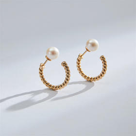 pearl moments  罗马故事麻边珍珠耳环【该商品不支持用券】