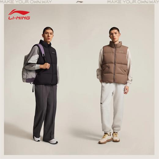李宁韦德系列男子防泼水鹅绒羽绒马甲AMRV079 商品图2