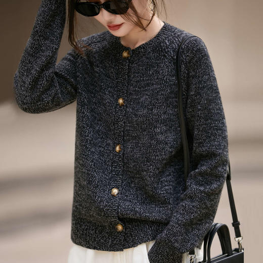 丁摩 法式花纱100%纯羊毛针织开衫JJ-158 商品图1