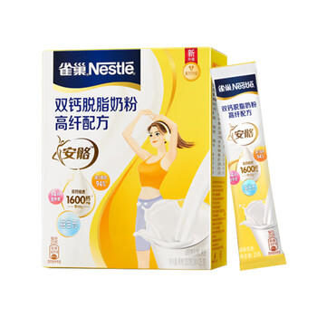 雀巢（Nestle）安骼女士双钙奶粉脱脂高纤配方成人奶粉350g(14*25g)  /水饮冲调 /成人奶粉 /全家营养牛奶粉 商品图1