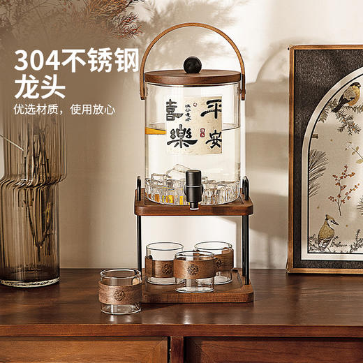 摩登主妇家用带龙头冷水壶玻璃耐高温凉水杯储水壶冷泡茶壶饮料桶 商品图2