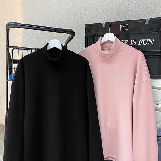 【德绒面料 高弹保暖 外穿内搭】半高领御寒落肩德绒卫衣（APW727） 商品图9