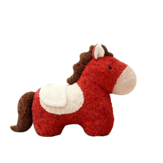 【新年创意马年抱枕】异形毛绒玩偶 沙发客厅春节装饰 新年车载靠枕摆件  商品图4