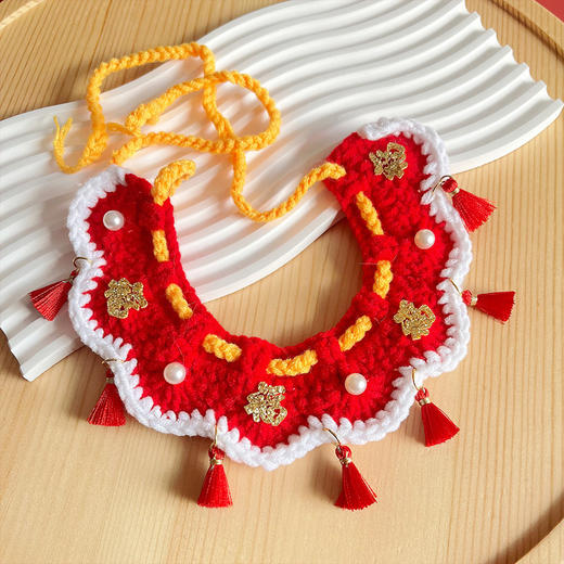 【福气满满❗️新年氛围感拉满】宠物项圈新年围脖狗狗猫咪秋冬衣服猫猫项圈小猫口水巾可爱围兜。re 商品图3