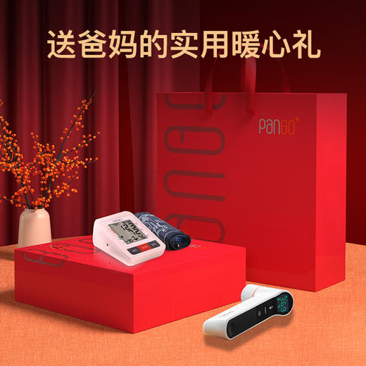 攀高手臂式血压计PG-800B31+红外体温计PG-IRT1603 礼盒套装 白色 商品图0