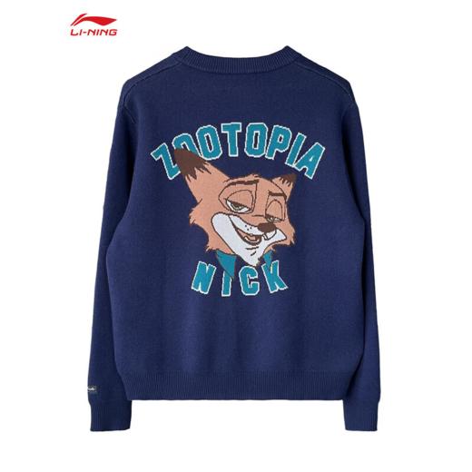 李宁（LI-NING）迪士尼疯狂动物城联名套头无帽编织衫男2025冬季保暖毛衣AMBV433 商品图1