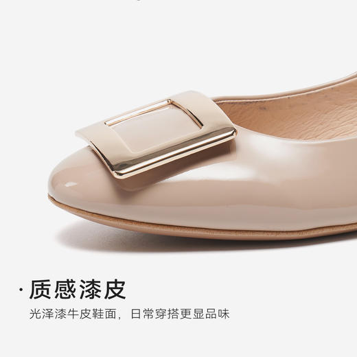 星期六26春新款简约方扣粗跟单鞋SSE1111231 商品图10