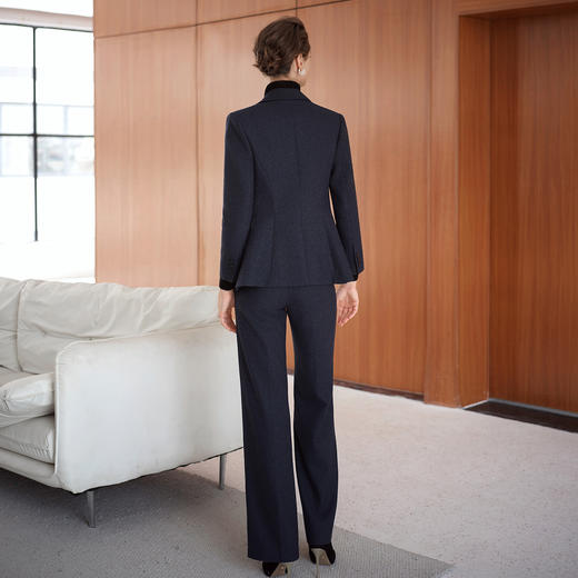 IWY/藏蓝色羊毛西装套装女高级感时尚气质通勤职业正装两件套CP2548 商品图4