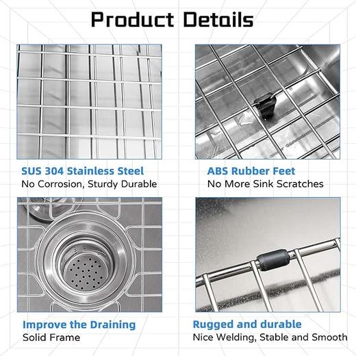 美国 TORIBIO 食品级304不锈钢水槽沥水网格 厨房多功能收纳架 商品图5