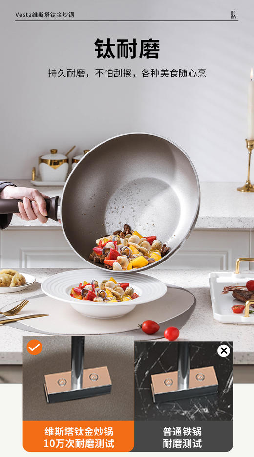 ⁴【意大利进口超轻钛涂层不沾炒锅】26寸&30寸 不挑炉具 YC04-CR-BDT 商品图2