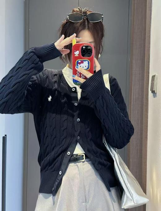 高品质！代工厂出！拉夫经典款纯棉麻花毛衣开衫 商品图3