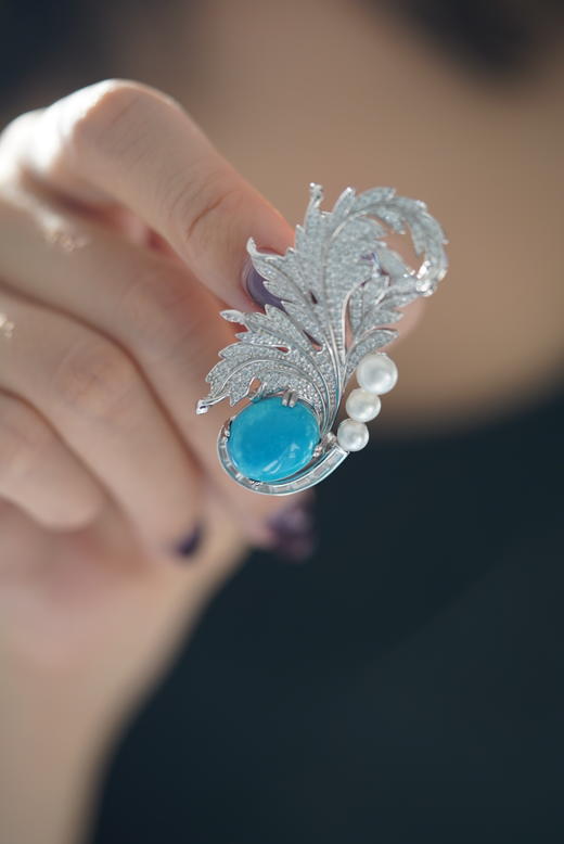 高定胸花【蓝羽】 商品图2