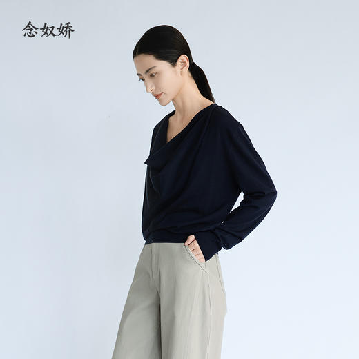 【商场同款】CNK5B47 “ 低调柔美毛衫 ” 纯羊毛荡领毛衫上身轻熟柔美 商品图1