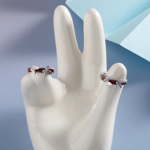 【宏艺珠宝】丹蝶衔银·银s925耳饰 商品图3