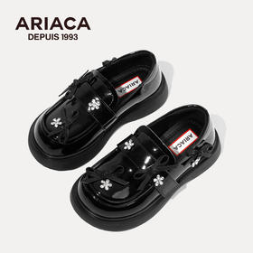 ARIACA艾芮苏儿童公主鞋单鞋秋季新款水钻演出乐福鞋女童黑色皮鞋