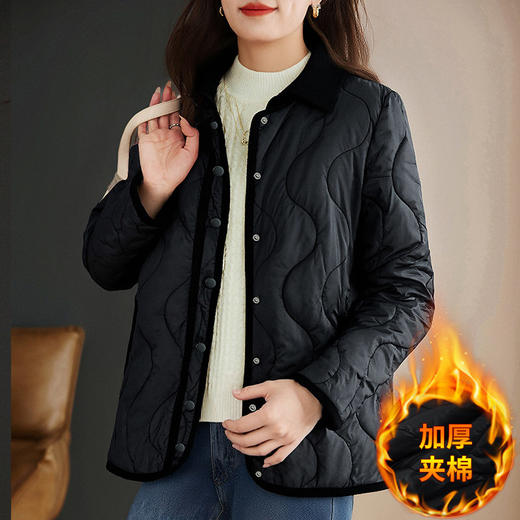 2026新款冬季夹棉外套女大码轻薄羽绒棉服保暖休闲宽松百搭上衣 商品图2
