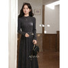 鹿向南「阅隅时光」气质灰色内搭连衣裙女秋冬季修身收腰针织长裙 商品缩略图2