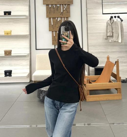 福利款  重磅渠道 26早春新款 Cel超弹针织打底长袖衫 凯旋门刺绣Logo  贸y公司   客供纯棉氨纶面料 商品图2