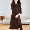 丁摩 收腰连衣裙气度气质高级感开叉毛衣裙9611 商品缩略图7