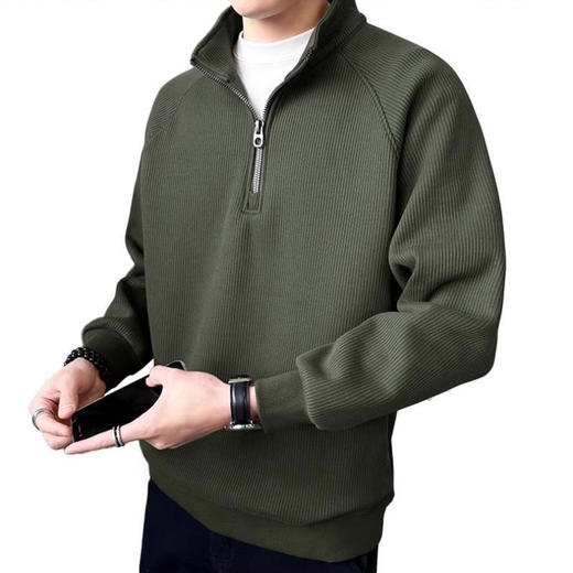 裁缝学苑MQ72男士半拉链卫衣纸样男装新款打底衫套头立领上衣样板图纸 商品图1