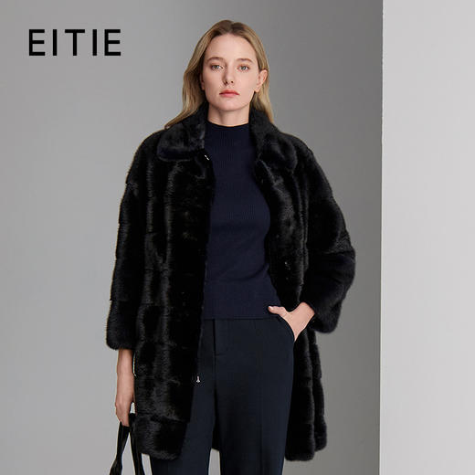 EITIE爱特爱中长款轻奢优雅时尚精致保暖貂皮大衣8493102 商品图0