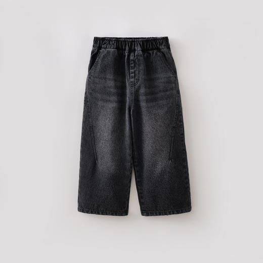 马克珍妮时尚有型男童纯棉牛仔阔腿裤2026年春装新款560070 商品图1