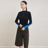 「自」全新升级【铂金会员257/天猫339/差价82】(22041)洛诗琳法式双色拼色半高领打底衫2025秋冬修身显瘦针织上衣 商品缩略图0