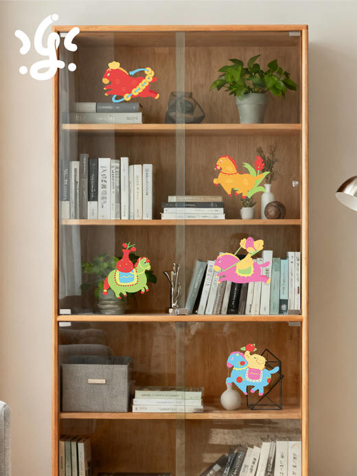 【26首品】古古楽gugu原创五福骏马梅花五骏图静电贴 商品图2