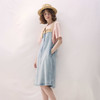 谜底牛仔连衣裙无袖2026春季新品拼色浅蓝洗水背带裙女261ML0052 商品缩略图1