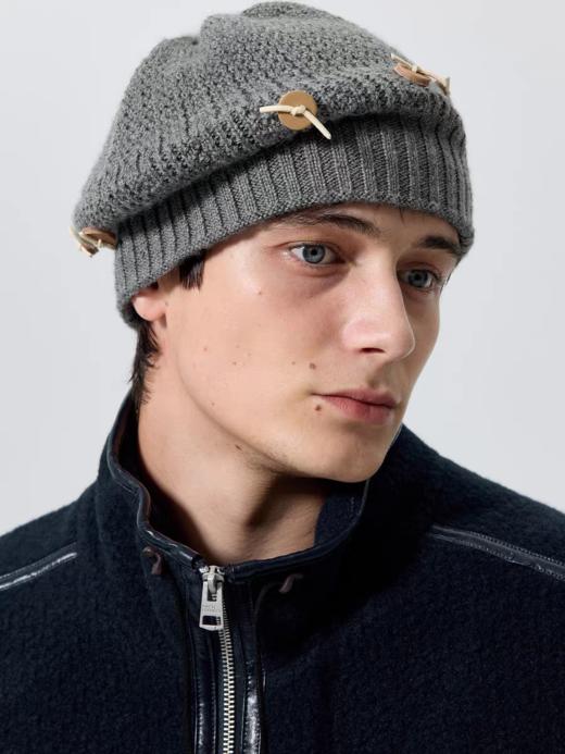 Simple Project/A25261/绳结皮扣羊毛双层冷帽 商品图0