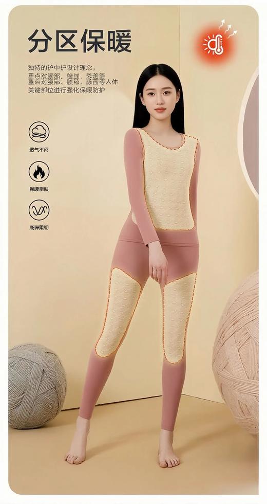 【轻盈暖绒 腰腹膝盖重点护暖】羊毛蚕丝大贴片保暖套装（ME4389） 商品图5