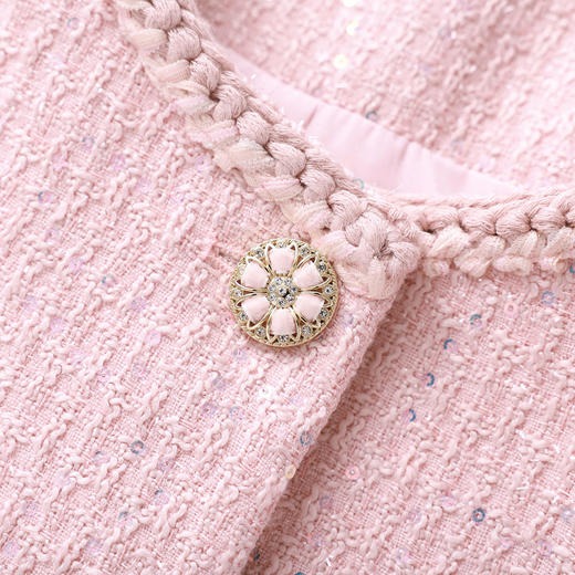 「高货wl」全新升级【铂金会员349/天猫469/差价120】(99841)洛诗琳2025秋冬亮丝编织粗花呢小香风外套亮片半裙两件套 商品图2