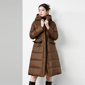 「高货kbnq」全新升级【铂金会员864/天猫1169/差价305】(15056)洛诗琳气质中长款羽绒服2025冬季显瘦收腰连帽保暖外套kbnq15056