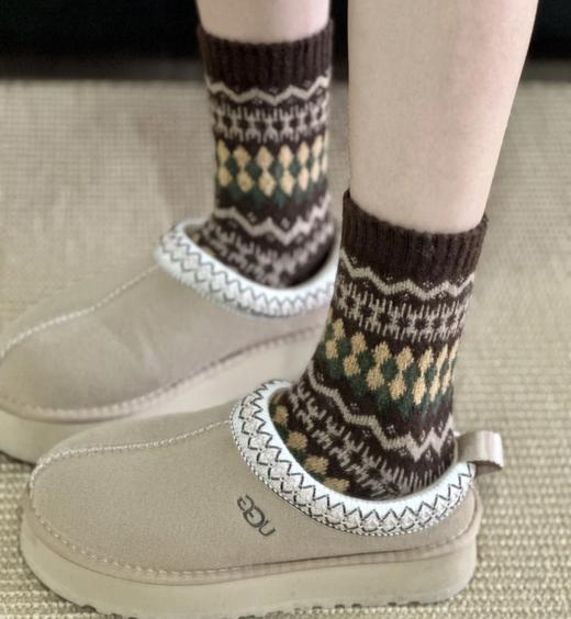 老米优品🎈福利，5双装！《冬日费尔岛提花羊绒袜子》含羊绒9.2% ！礼盒 加厚保暖 ~ 商品图11