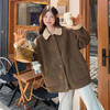 西遇两面穿皮毛一体外套女2026年春季新款巴恩风复古棕色毛毛外套SS060038 商品缩略图1