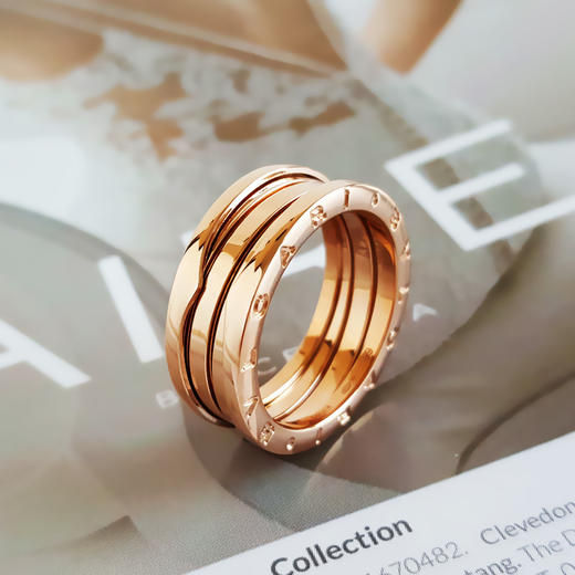 【95新】BVLGARI宝格丽B.zero1系列AN85240518K玫瑰金三环弹簧戒指65号中性款 101225NJS14 商品图2