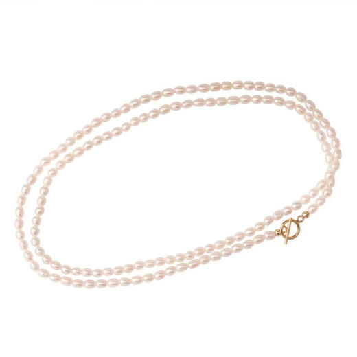 雀说 天然淡水珍珠项链女秋冬长款小米珠双层毛衣链 商品图4