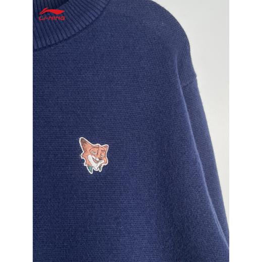 李宁（LI-NING）迪士尼疯狂动物城联名套头无帽编织衫男2025冬季保暖毛衣AMBV433 商品图2