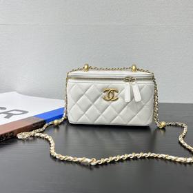 香奈儿 25S 双金珠 盒子包 化妆包 油蜡牛皮（LZ）