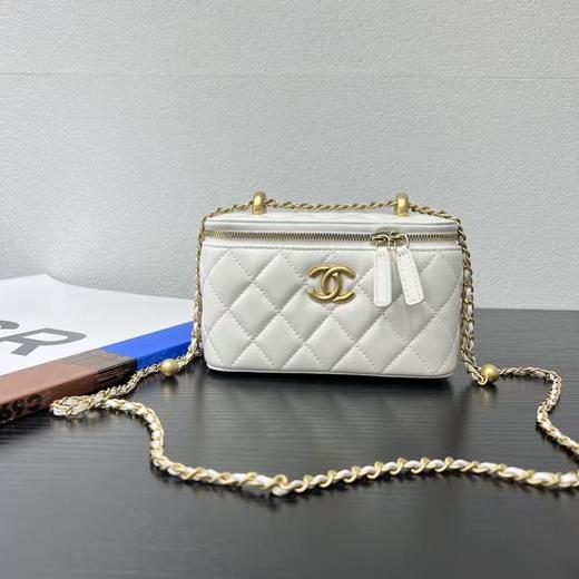 香奈儿 25S 双金珠 盒子包 化妆包 油蜡牛皮（LZ） 商品图0