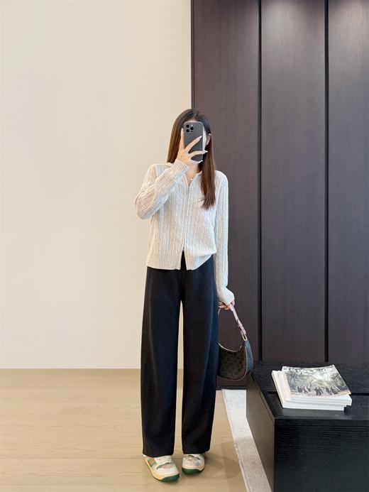 613 女款醋酸羊毛休闲窄版直筒裤针织裤毛呢裤 WK852 商品图5