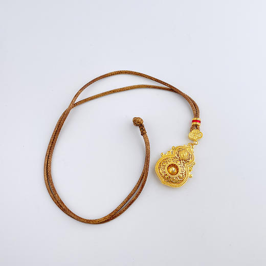 【限时克减150元】足金999.9 #非凡福佑  古法空心镂空花丝珐琅挂绳吊坠人生四美葫芦可转动招财葫芦吊坠（含配件）(AEWGFDZ00098-3),(预售产品下单后不退款不退货不换货不补差价) 商品图4