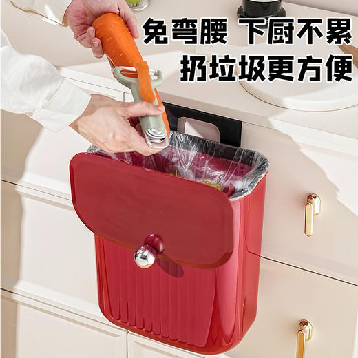 🥳【厨房壁挂式垃圾桶高颜值大容量带盖垃圾筒】🤩新款桌面厨房壁挂式垃圾桶🚮 扔垃圾不再弯腰，使用更轻松‼✅不仅颜值爆表，还有超强承重力 商品图3