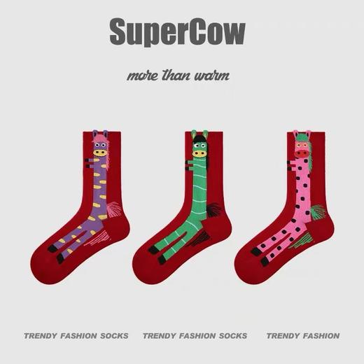 马年2026年本命年袜子女款 秋冬中筒袜 新年喜庆大红袜 商品图3