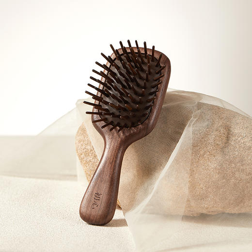 初心| 迷你方形气垫梳胡桃木 商品图1