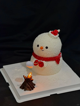 加高圣诞雪人烤棉花糖卡通蛋糕-低糖处理无添加