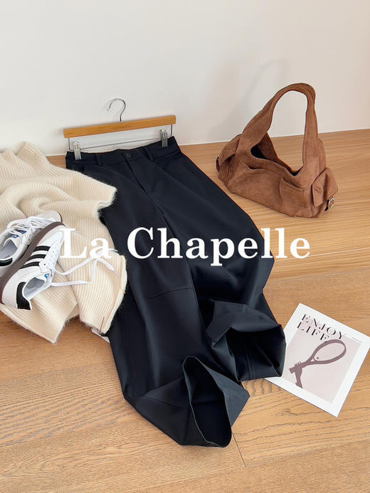 专柜实拍【遮胯显瘦弯刀裤】拉夏贝尔/La Chapelle莱赛尔一粒扣弯刀牛仔休闲裤女显瘦通勤直筒长裤新款 商品图2
